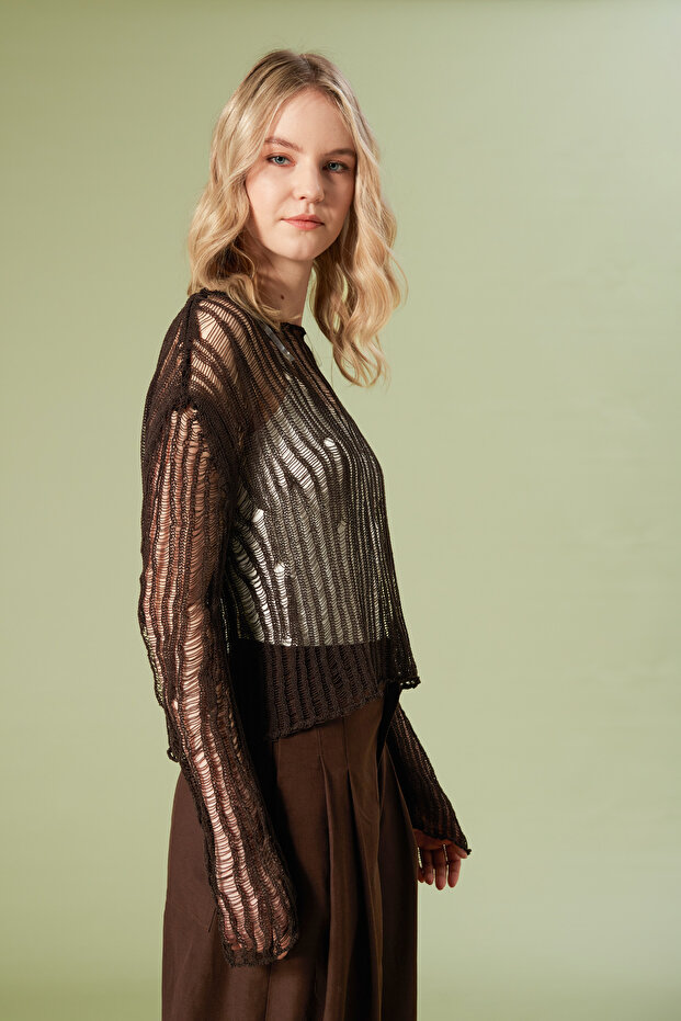 AJURLU TRİKO BLUZ - 3