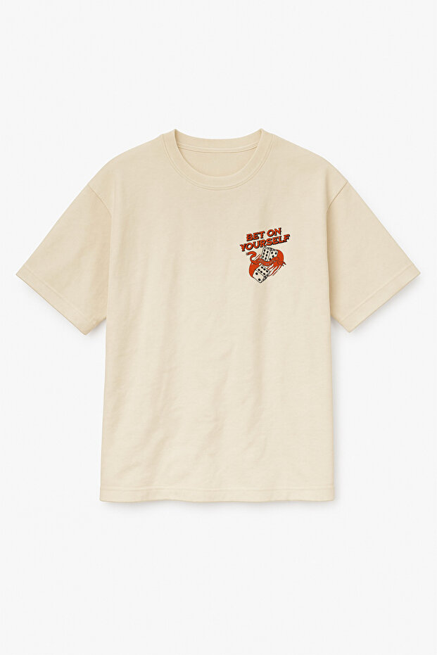 Oversize Unisex Bet on Yourself Printed T-Shirt