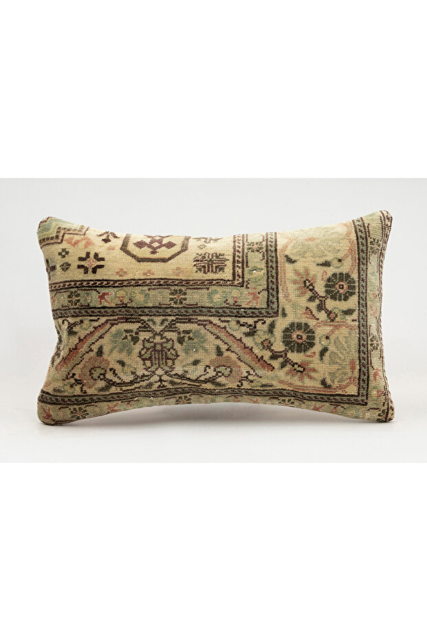 Vintage Throw Pillow Cover Made from Handmade Rug, Wool, 30X50 cm