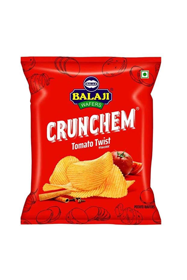 Tomato Twist Crunchy Tangy Spiral Corn Puffed Chips Big Pack (135g)