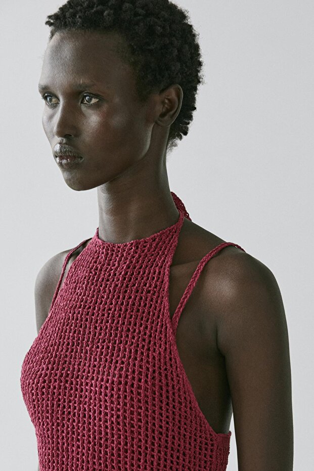 Kroşe örgü büstiyer - 3