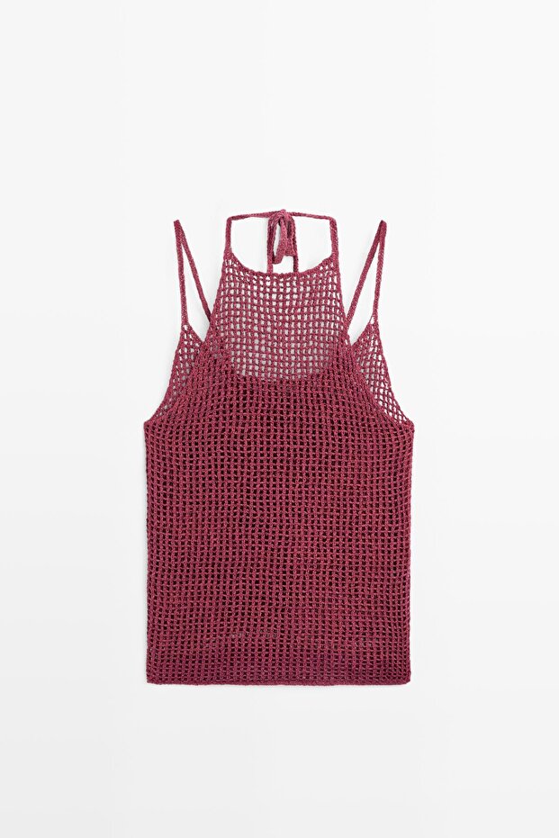 Kroşe örgü büstiyer - 5