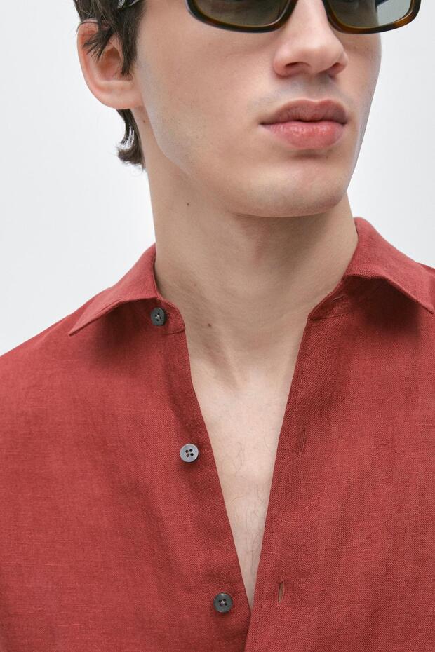 %100 keten gömlek - 4