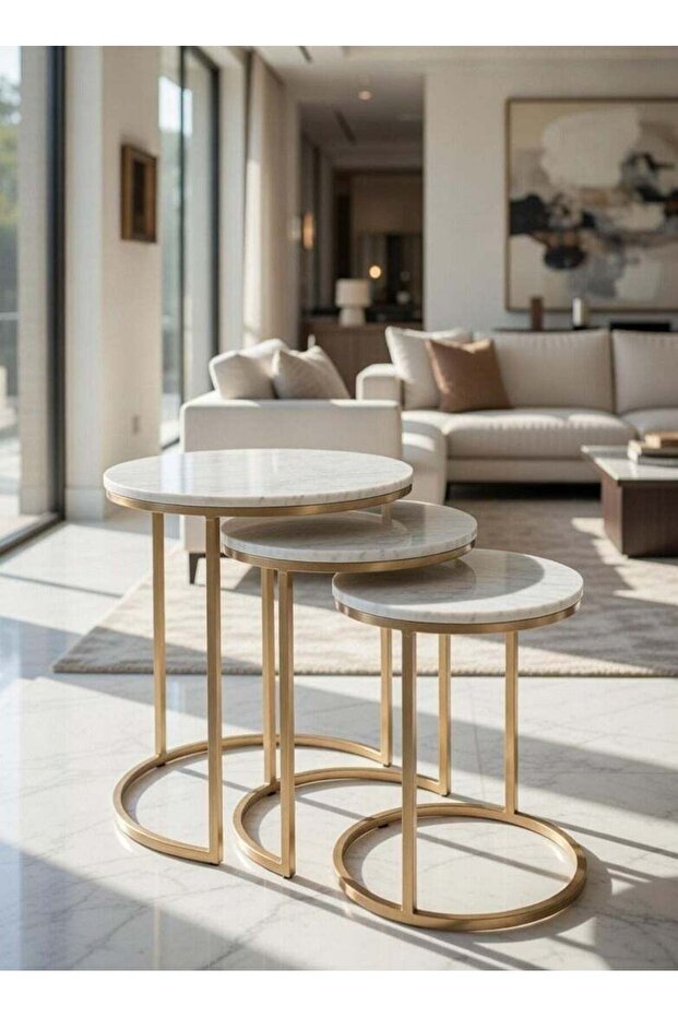 UNIKSAR Premium 3-Piece Nesting Coffee Table Set - 1