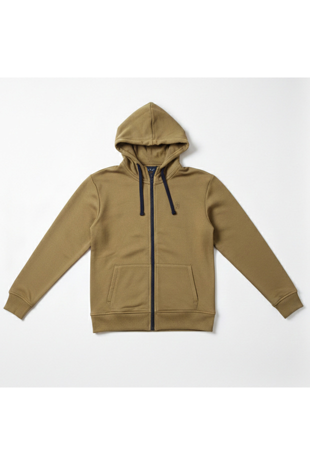 Kids’ French Terry Hoodie Jacket with Full-Zip Closure