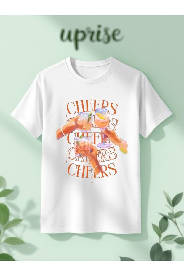 Cheers Printed Cotton Oversize T-Shirt