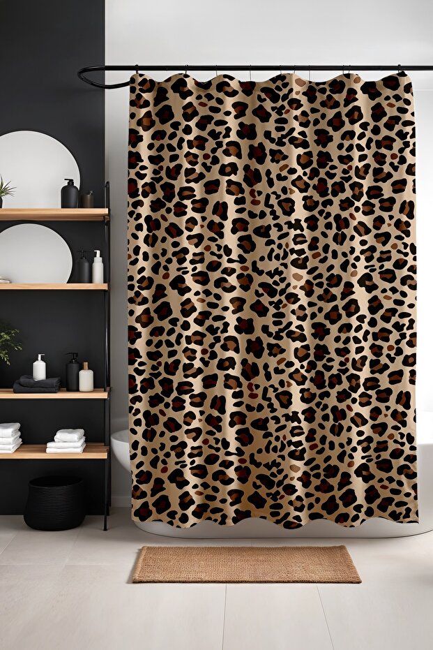 Bathroom Curtain, Nature's Trace Patterned Shower Curtain, Bathtub Curtain 175X200Cm
