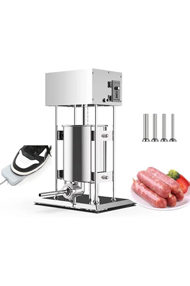 304 Vertical Electric Adjustable Speed Stainless Steel Heavy Duty Sausage Filler Meat Stuffer, 30LBS
