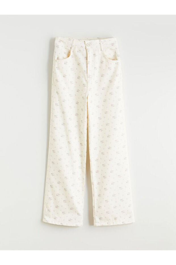 Rmz Gi̇yi̇m Farkiyla Spanish Flared Floral Girls' Pants