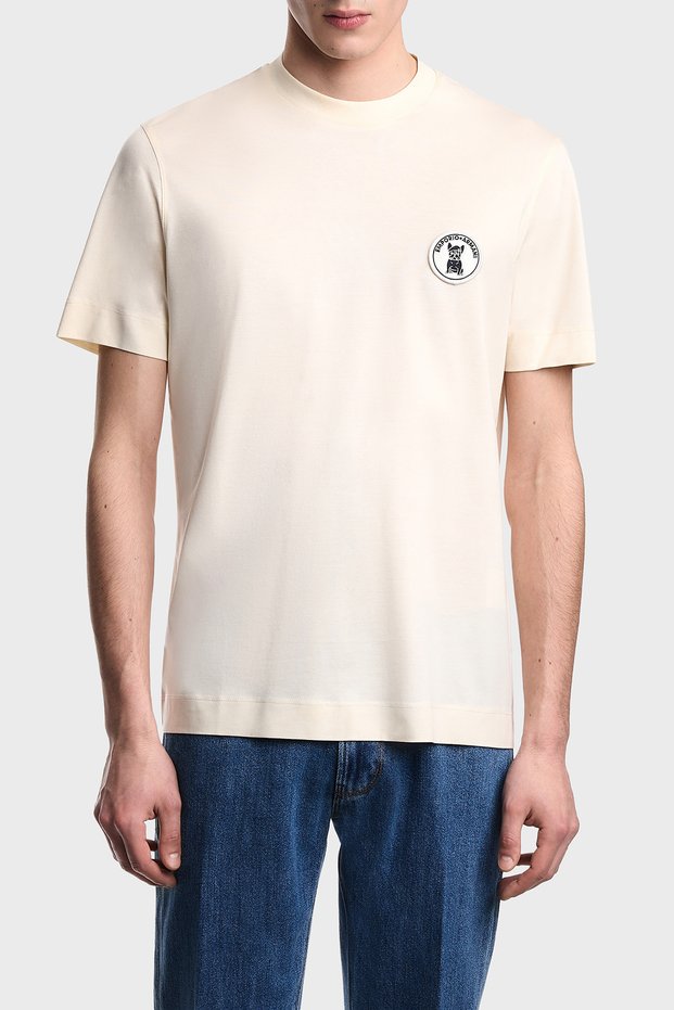 Logo Cotton Blend Regular Fit Crew Neck t Shirt Men's t Shirt Em005238 Af100