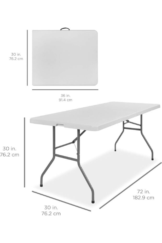 طاولة بلاستيكية قابلة للطي بطول 6 أقدام - 2