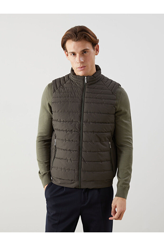 Standard Mold Stand Collar Men's Puffer Vest