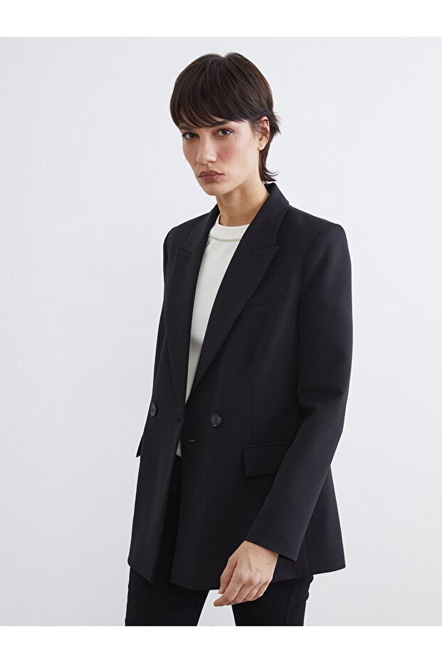Trendlucky Double-Breasted Collar Women's Blazer Jacket