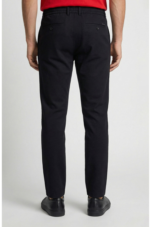 Siyah Diyagonal Jogger Pantolon - 3