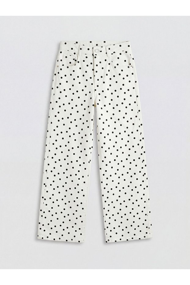 Özmarka New Season Wideleg Polka Dot Pack Girls' Gabardine Pants