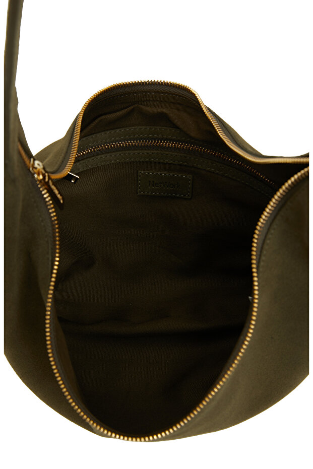 Haki Kadın Süet Çanta - 5