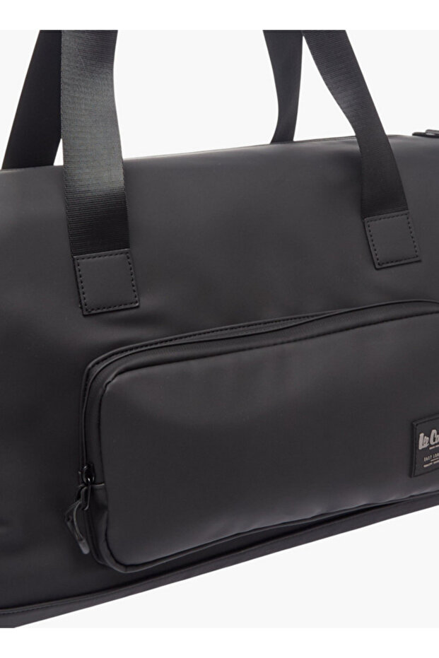 Solid Duffle Bag with Zip Closure and Detachable Strap - 6