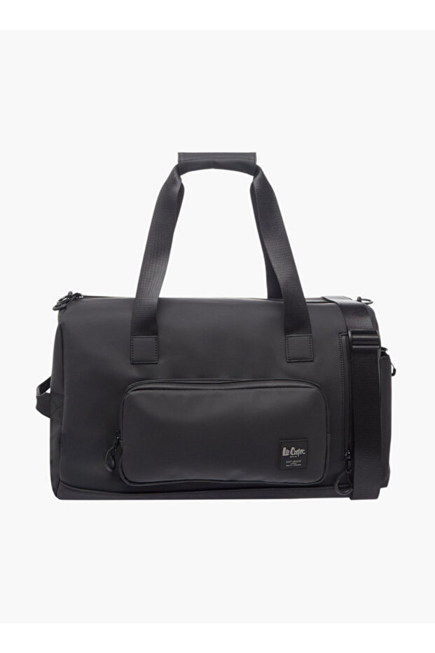 Solid Duffle Bag with Zip Closure and Detachable Strap - 1