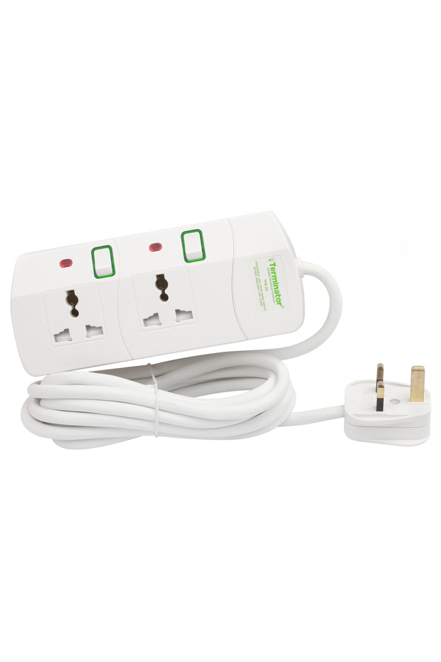 Terminator 2 Way Universal Power Extension Socket 13A 3M Esma Approved