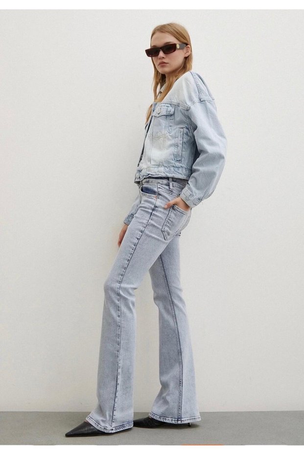 New Season High Waist Lycra Shape-Up Flare Women's Spanish Flare Jeans