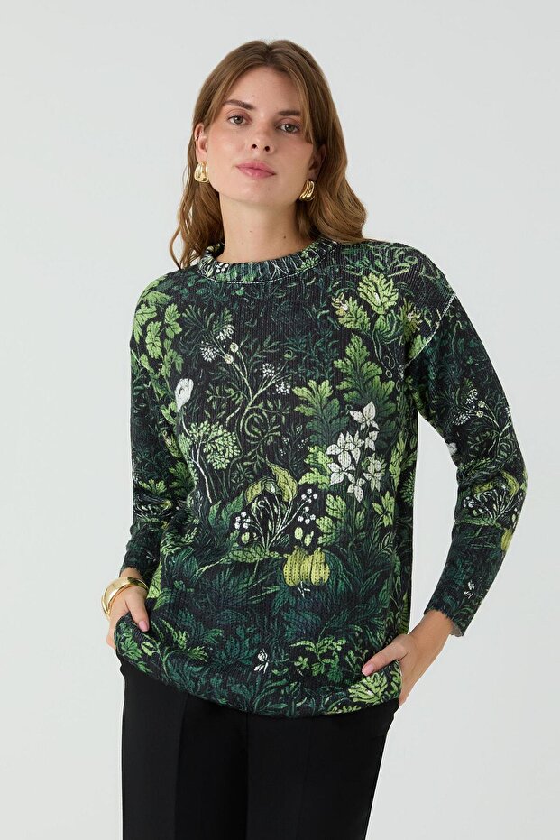 Printed Sweater Green