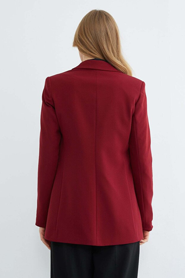 Basic Tek Düğmeli Blazer Ceket - 8
