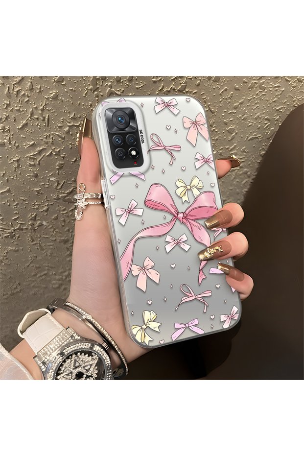Redmi Note 11 Pro Compatible High Quality Fresh Bow Pattern Hard Silicone Long Lasting