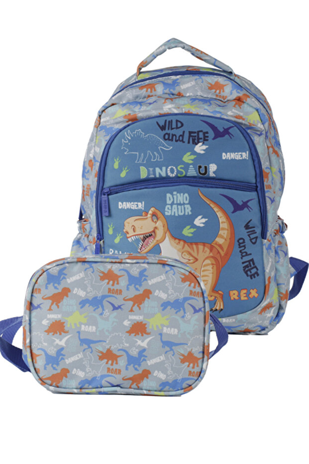 Dinosaur School Bag Çnt 5110/04 School Bag and Lunch Set