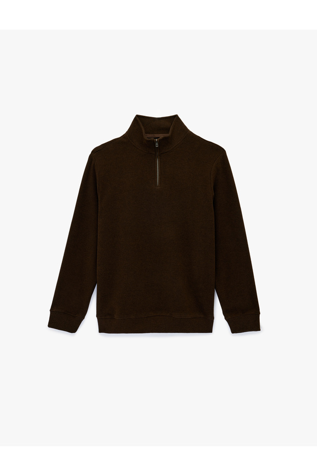 Regular Fit Long Sleeve Half Zip Sweatshirt