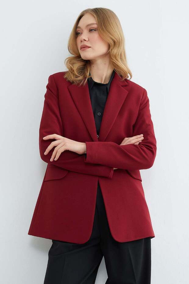 Basic Tek Düğmeli Blazer Ceket - 7
