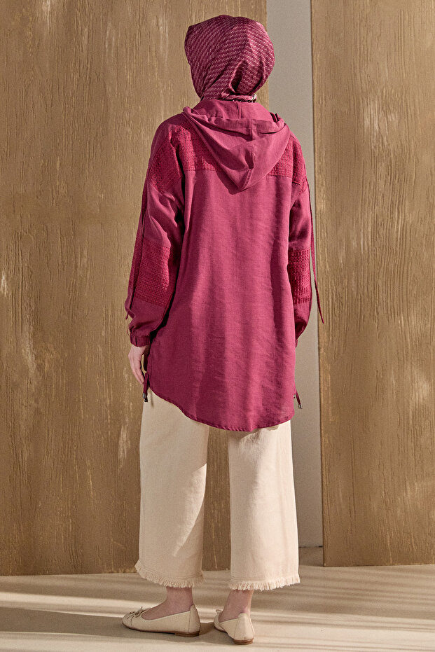 Kapüşonlu Keten Kap - 3