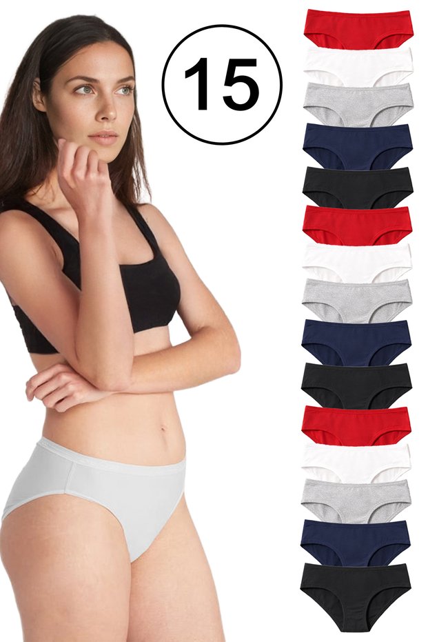Women'S, Cotton Hipster Basic Panties, Breathable Natural Fabric, Pack of 15