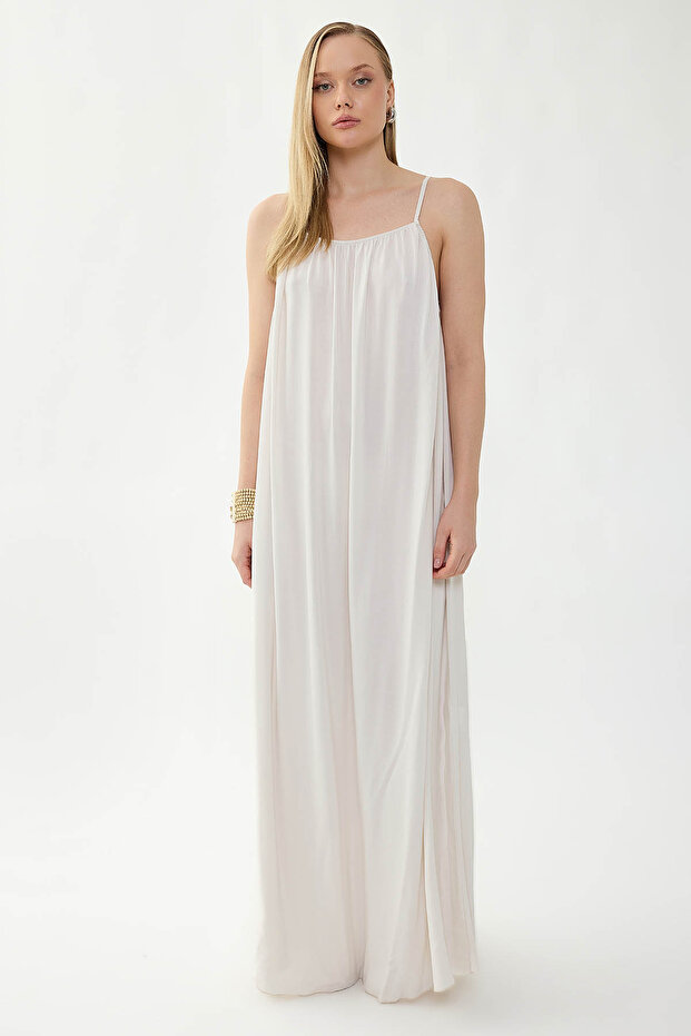 Long Dress with String Straps - 1