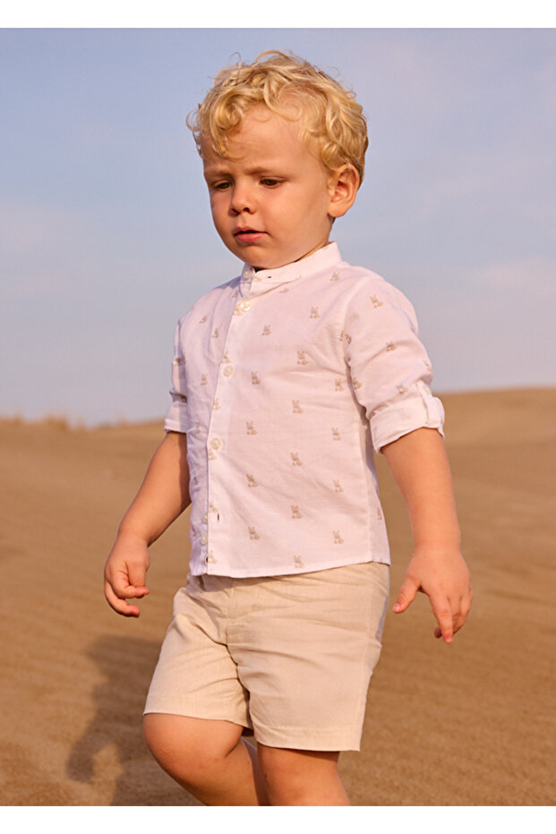 Baby Boy Bermuda Shorts Cream 1215