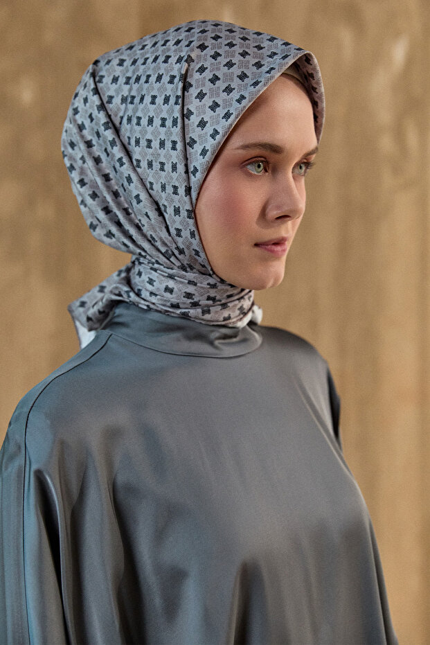 Logolu Monogram Eşarp - 1