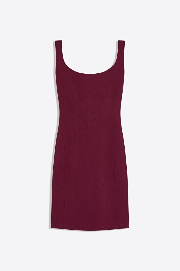 Bengal askılı mini elbise - 5