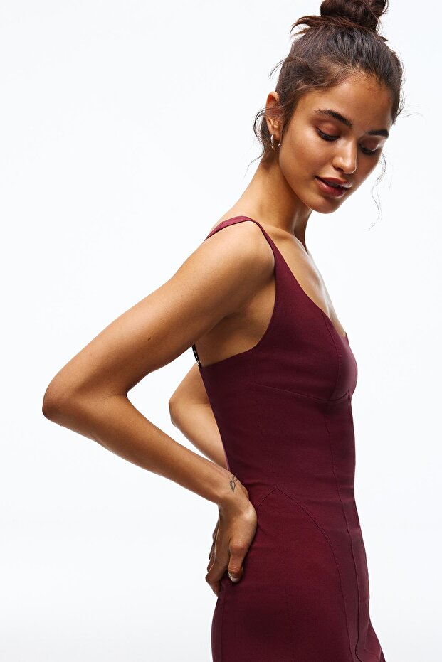 Bengal askılı mini elbise - 4