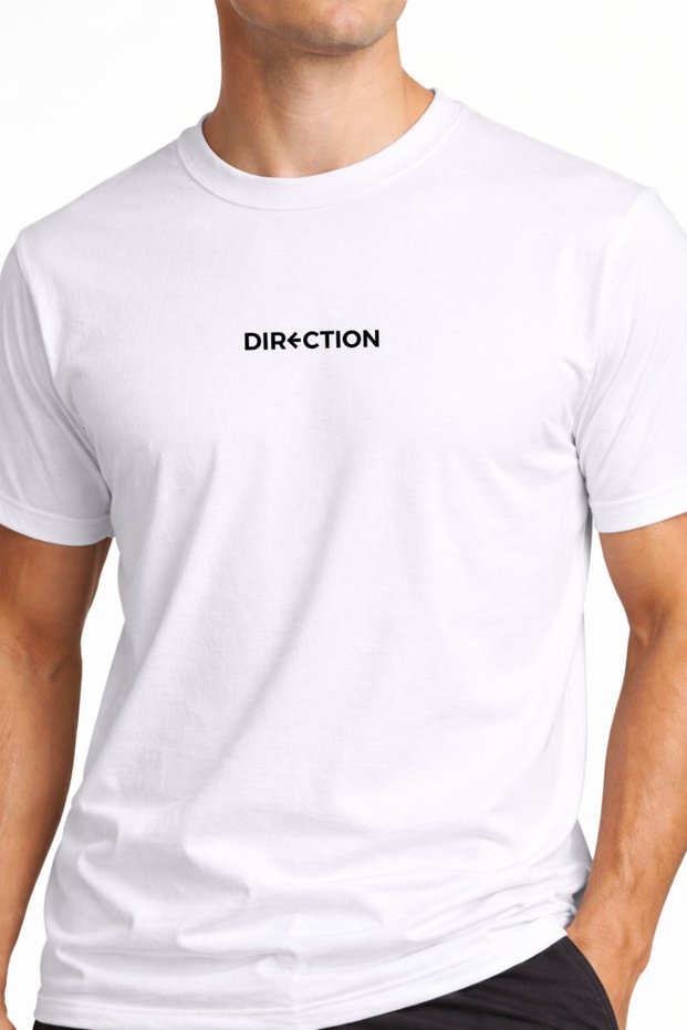 Direction Printed Unisex T-Shirt 100% Cotton Basic T-Shirt Crew Neck Casual Sports Tshirt