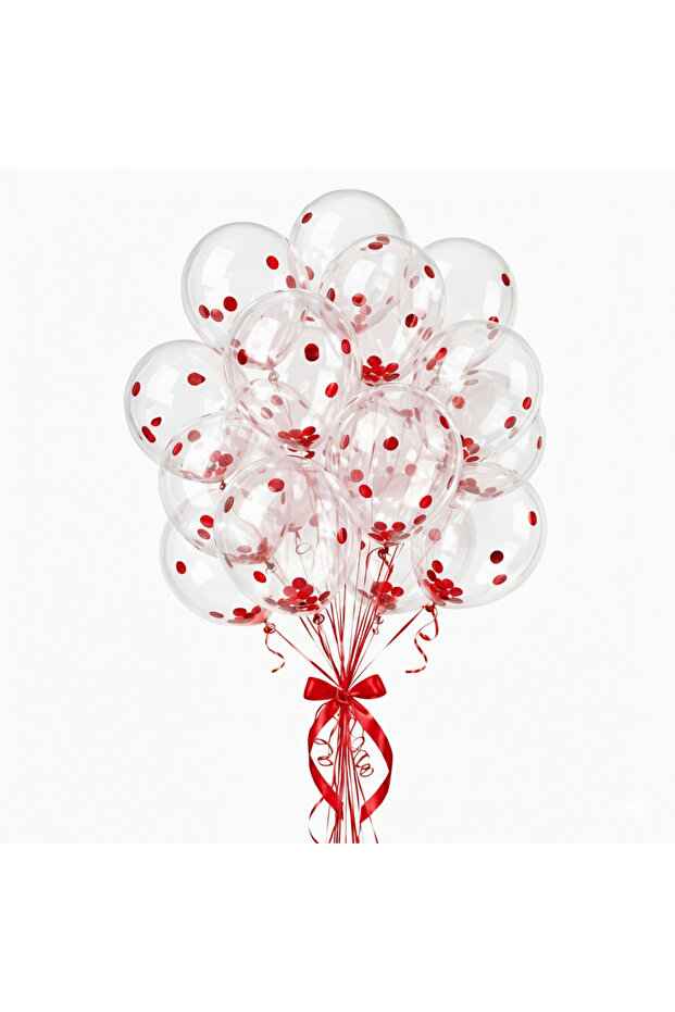 Confetti Balloon Set 15 Pieces – Party & Birthday Decoration - Transparent Sequin Balloon