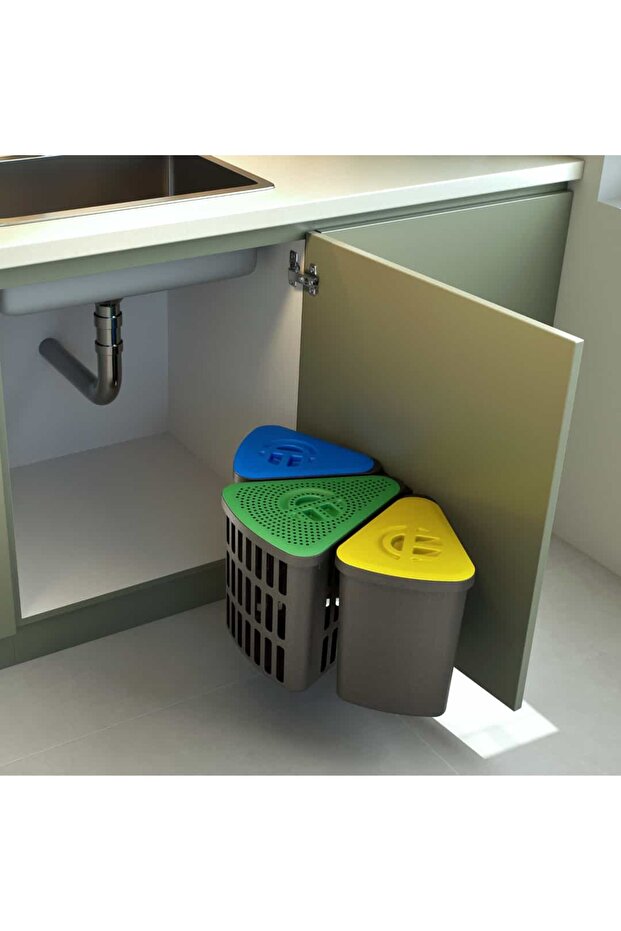 3'lü Çöp Kovası Seti - 1