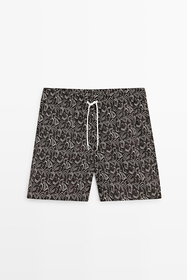 Soyut detaylı deniz şortu - 3