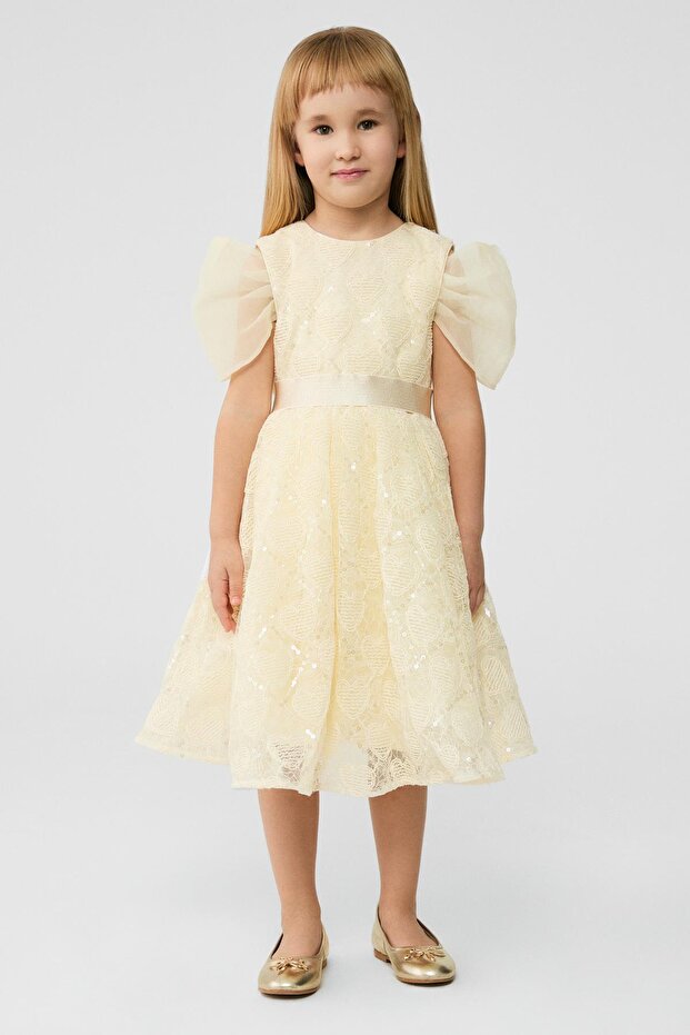 Bg Store Girl's Ecru Dress