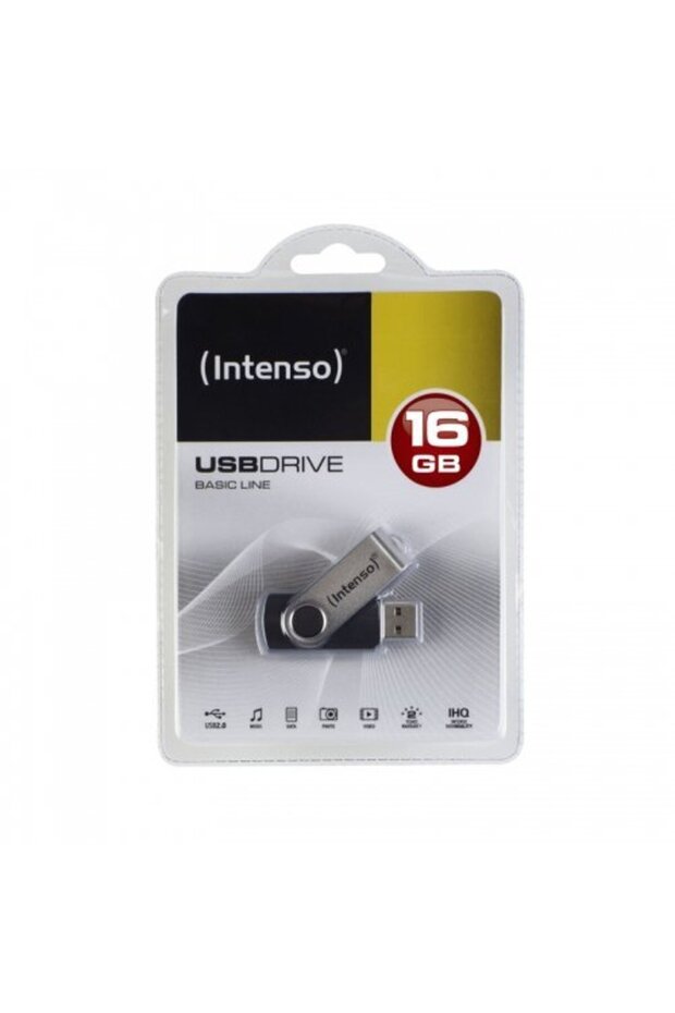 USB Basic Line 16 GB USB 2.0 Μαύρο/Ασημί