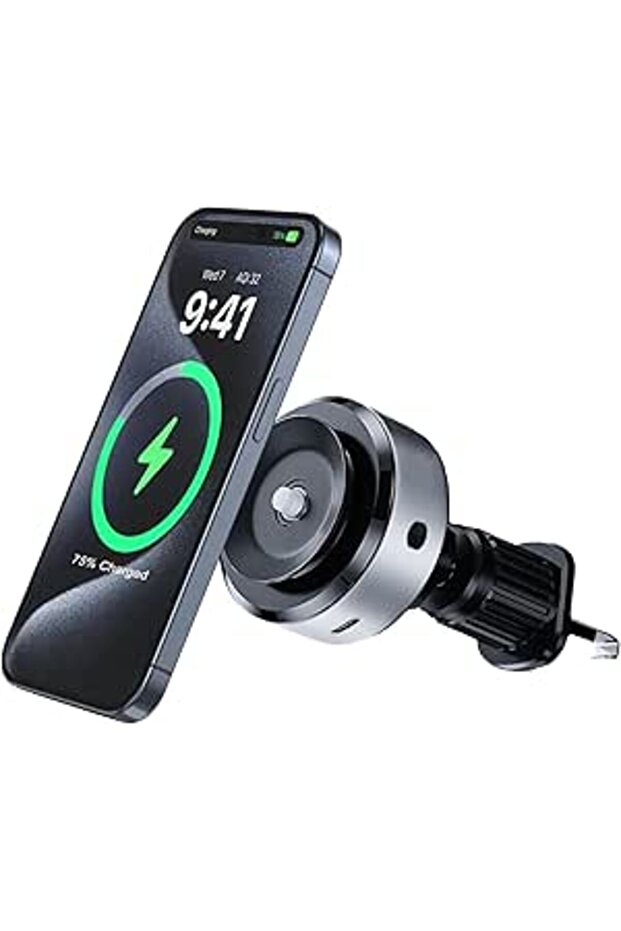 Car Magnetic Handheld Support, Free Wire Charging Electric 360° Rotatable Vacuum Suction Suitable F