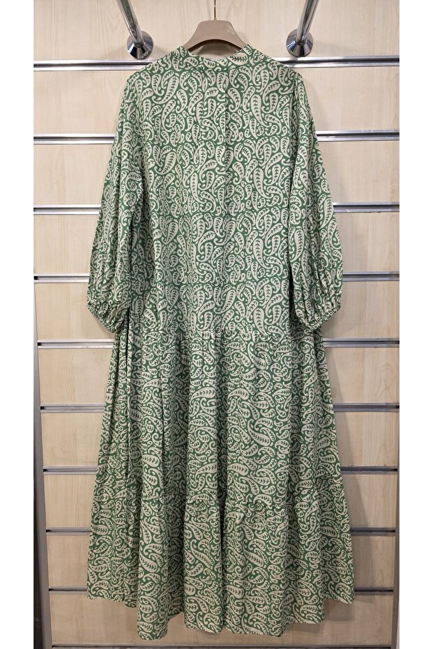 Rochie lungă bumbac lu Elbise cu model - 6