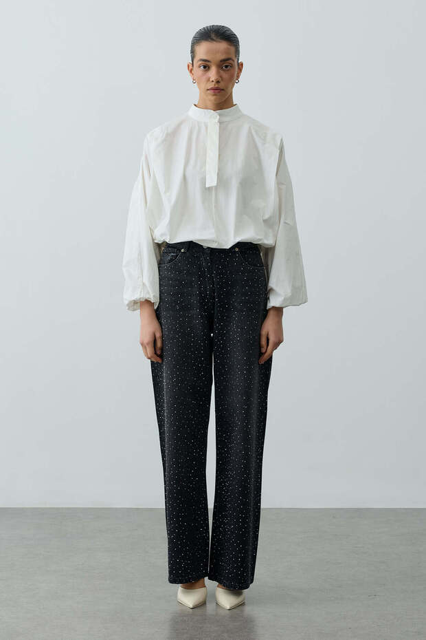 Poplin Ruched Shirt Ecru