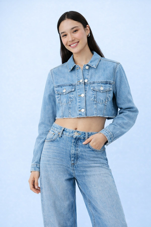 Cropped Denim CEKET - 1