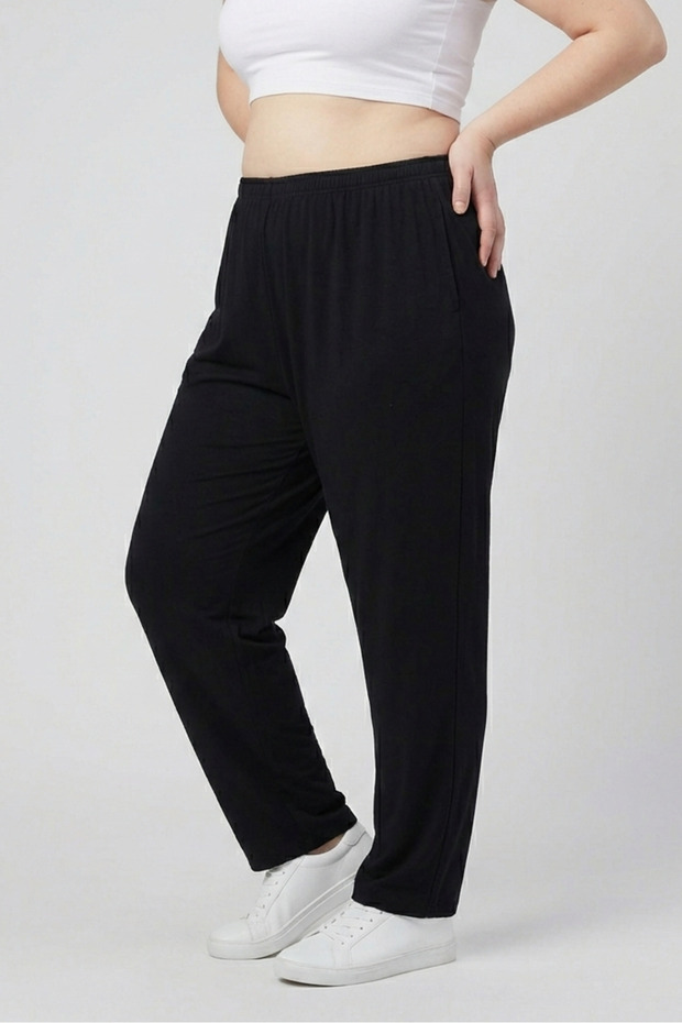 Women's Sweatpants Pocketed Trousers Extra Large Size Summer Cotton Pack Stretchy