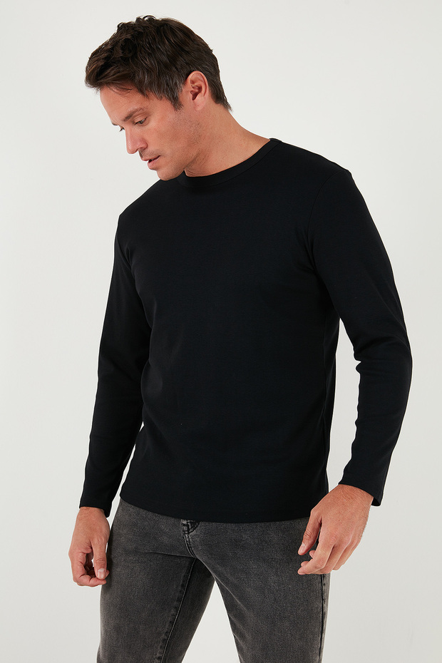 Cotton Slim Fit Crew Neck Basic Sweat Men's Sweat 59050741
