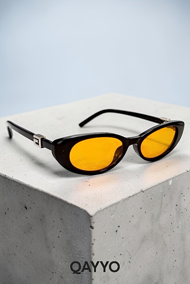 Gucc Slim Black Orange Uv400 Protected Ultra Lightweight Women's Sunglasses